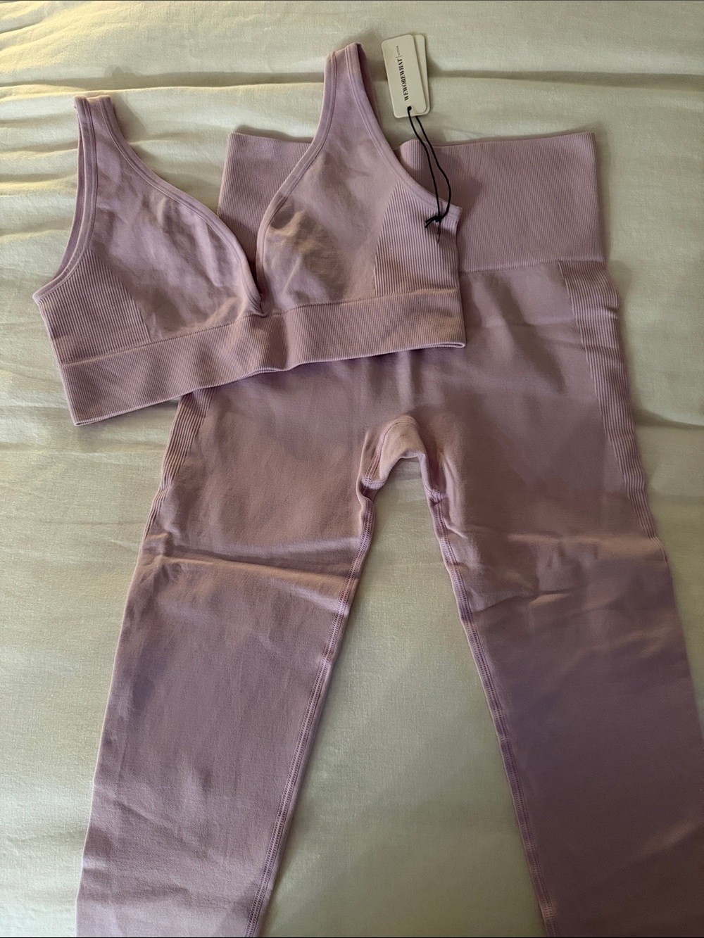 WeWoreWhat Lavender Seamless Bralette & Leggings Set